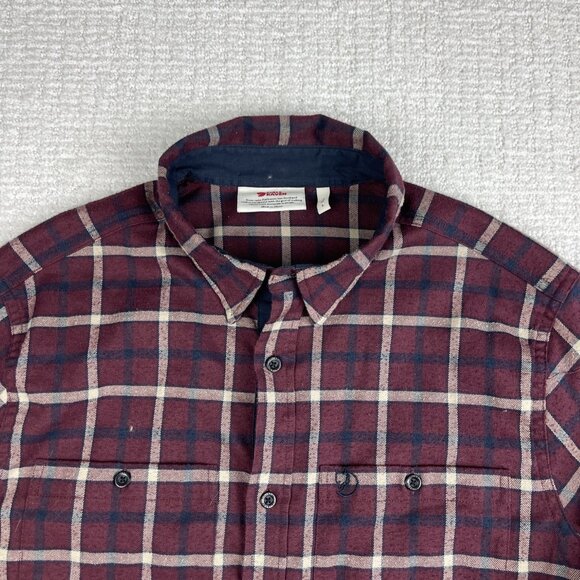 Fjallraven Men's Casual Button Down Shirt - Red and Blue Plaid - Picture 2 of 16